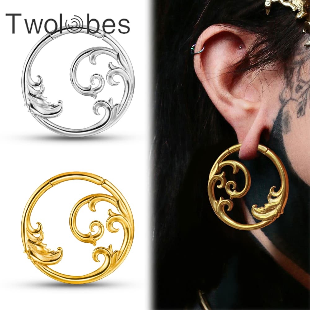 Body Jewelry Hangers - Twolobes 2PCS 316 Stainless Steel Circle