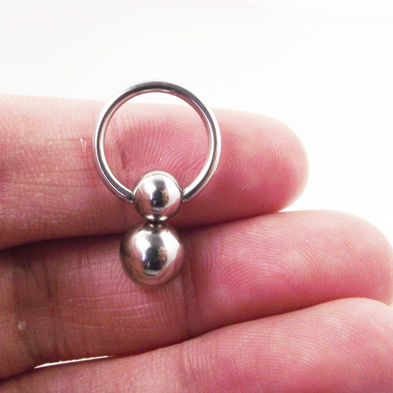 Nipple Bar Curved - 1 Piece Stainless Steel Double ball