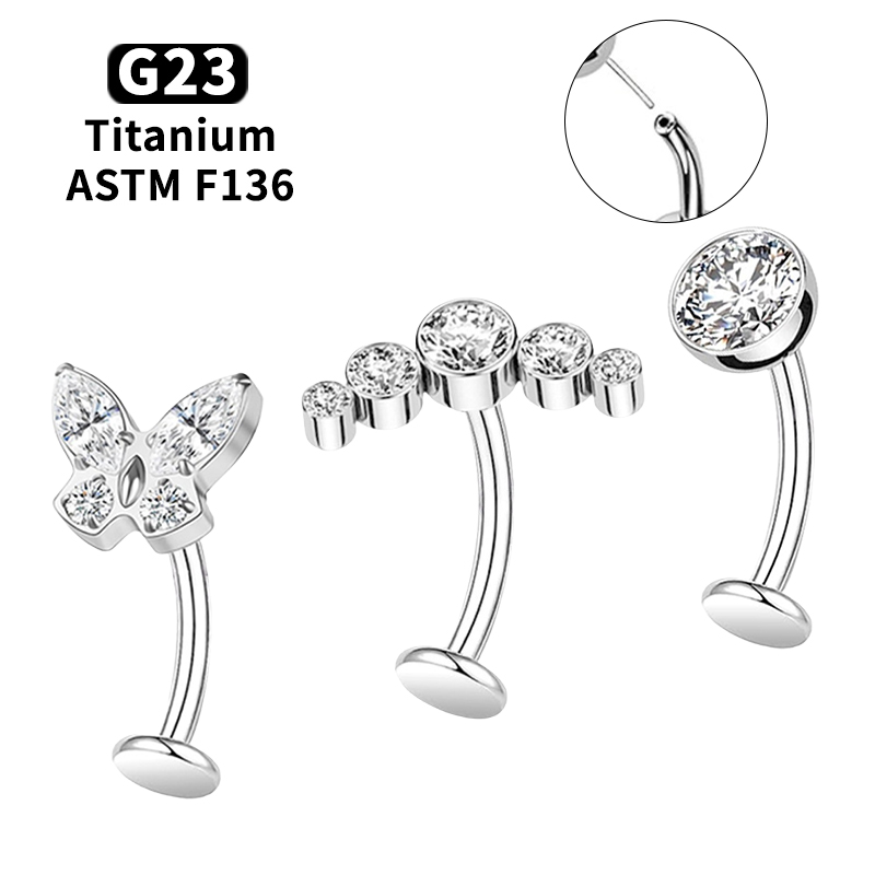 Body Jewelry Types - 14G G23 Titanium Curved Belly Button