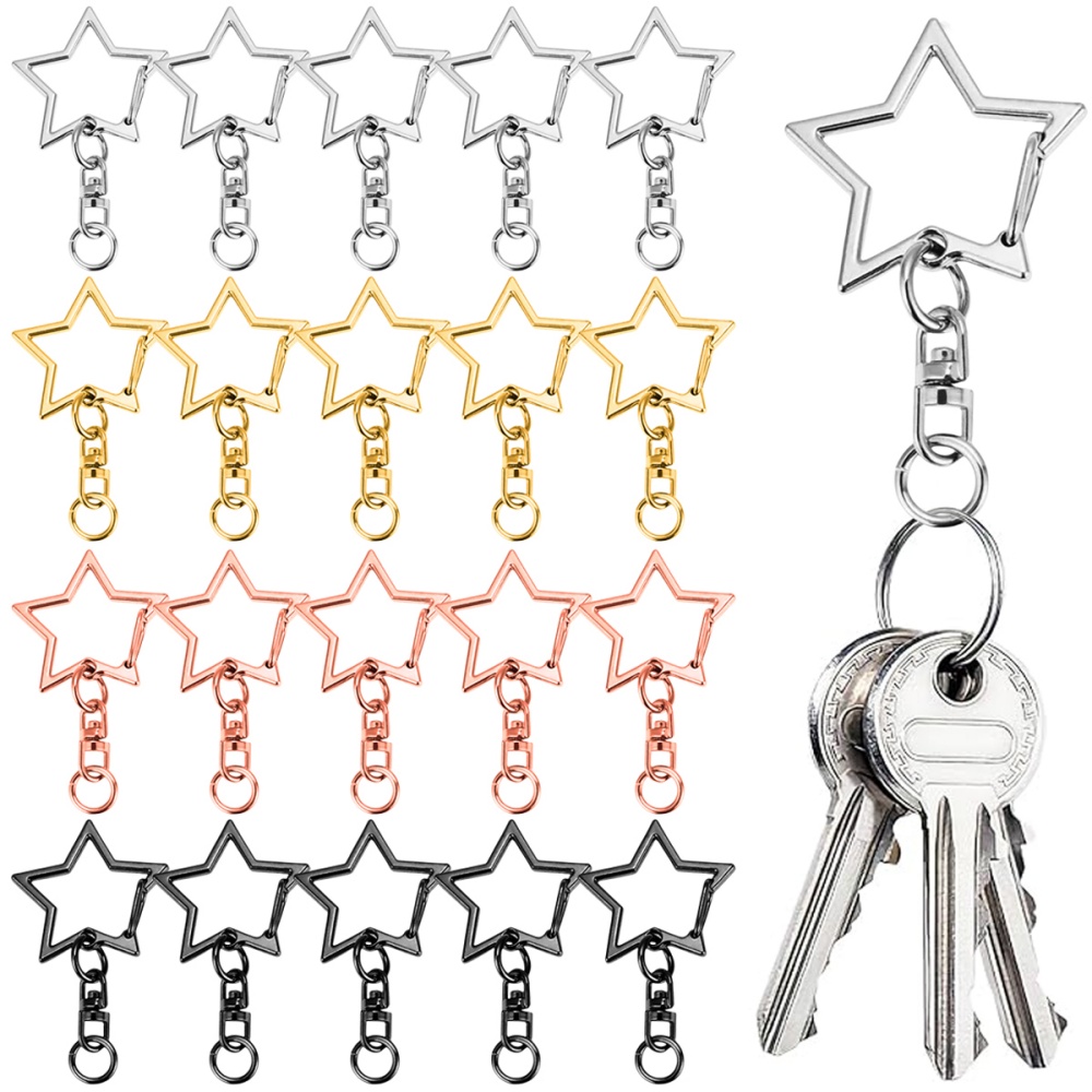 Body Jewelry Diy - 5/15/25/50Sets Star Shaped Snap Keychain Lobster