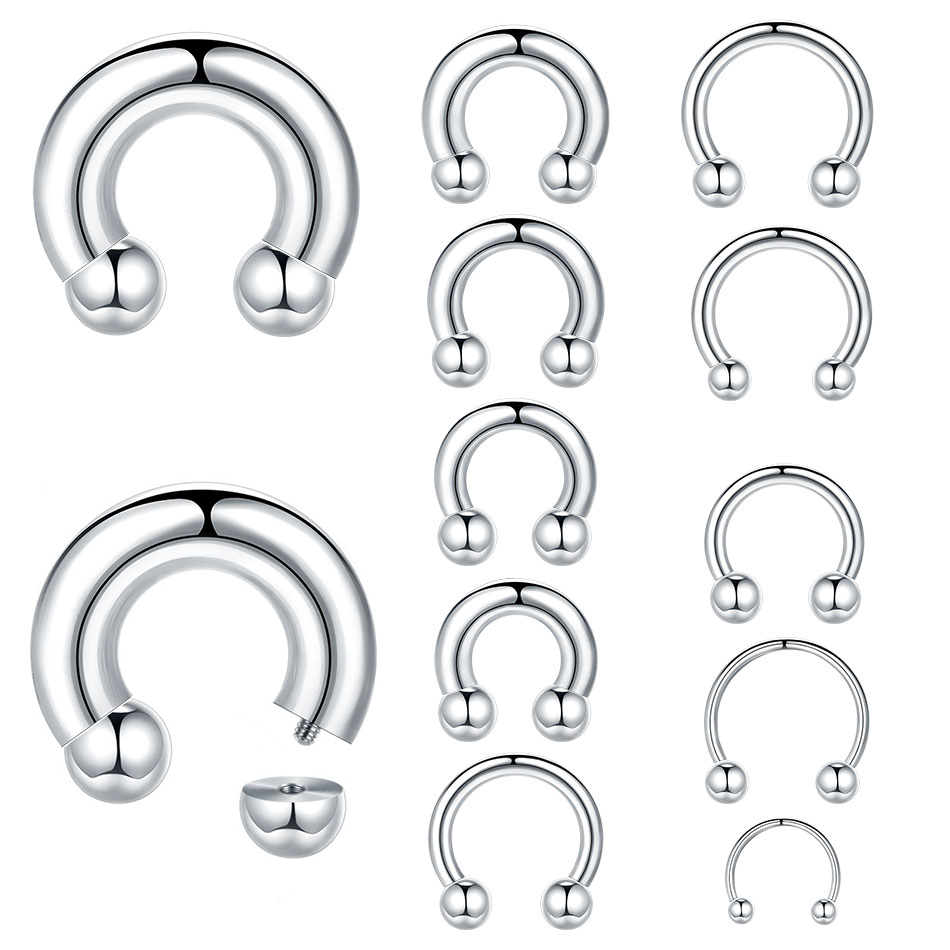 Body Jewelry Hangers - 1PC 18G-00G Large Gauge Stainless Steel