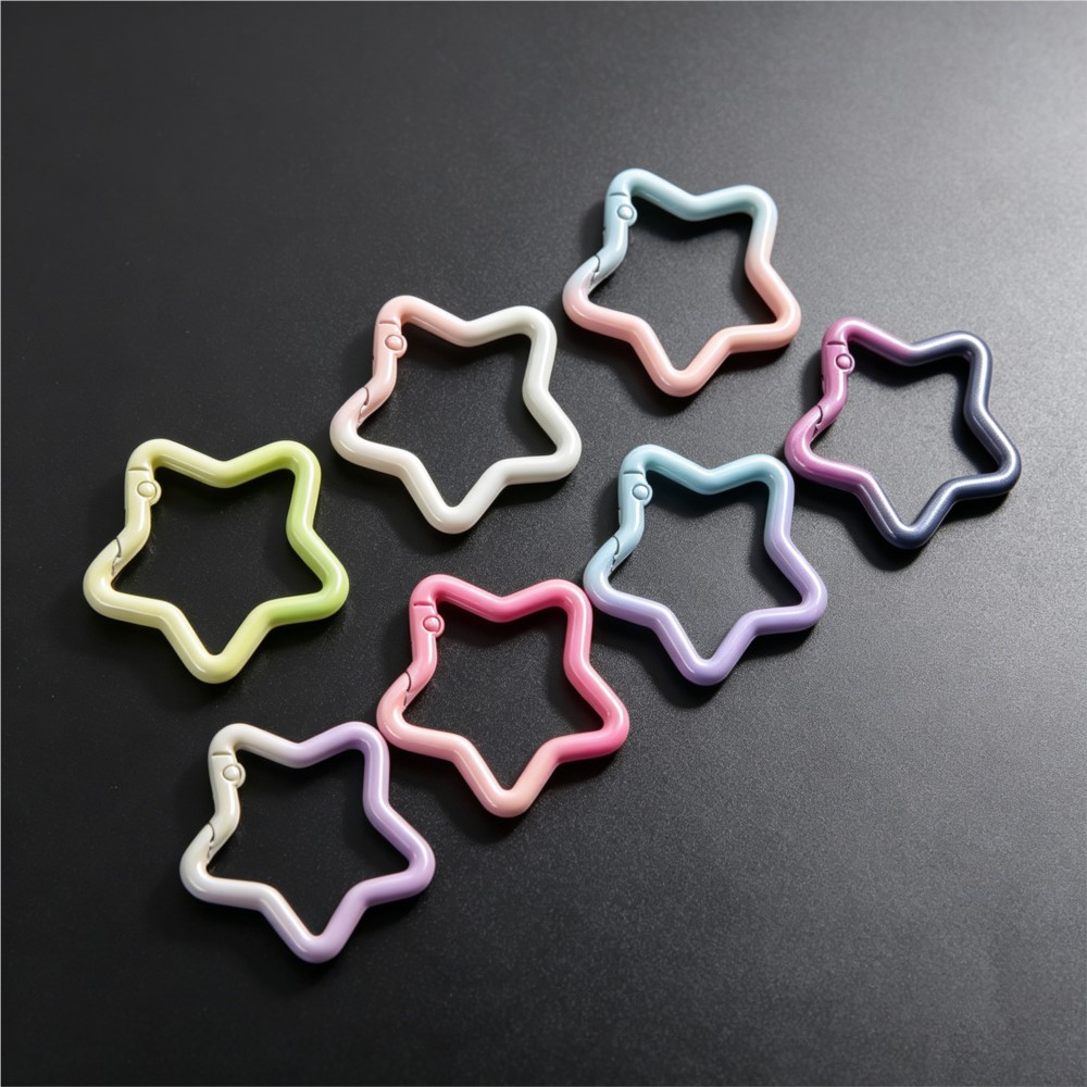 Body Jewelry Diy - 5PCS Gradient Star Shape Spring Ring