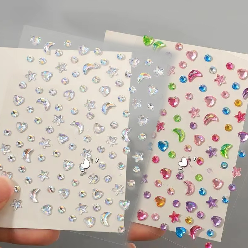 1/2pcs 3D Star Moon Heart Rhin - Body Jewelry Stickers review and price