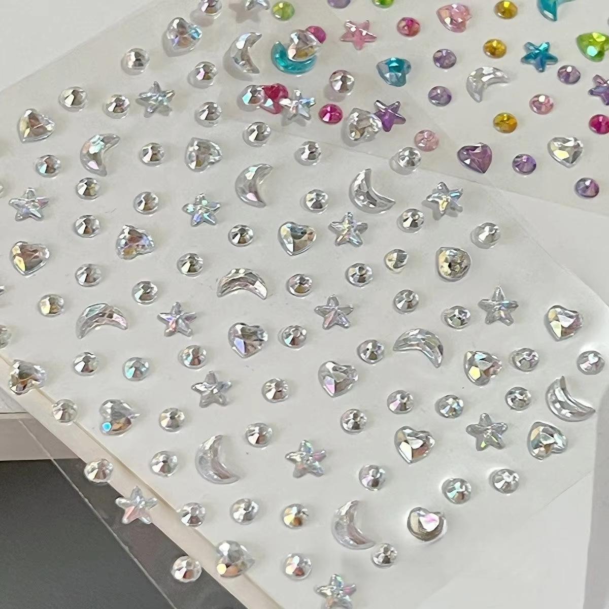 1/2pcs 3D Star Moon Heart Rhin - Body Jewelry Stickers review and price