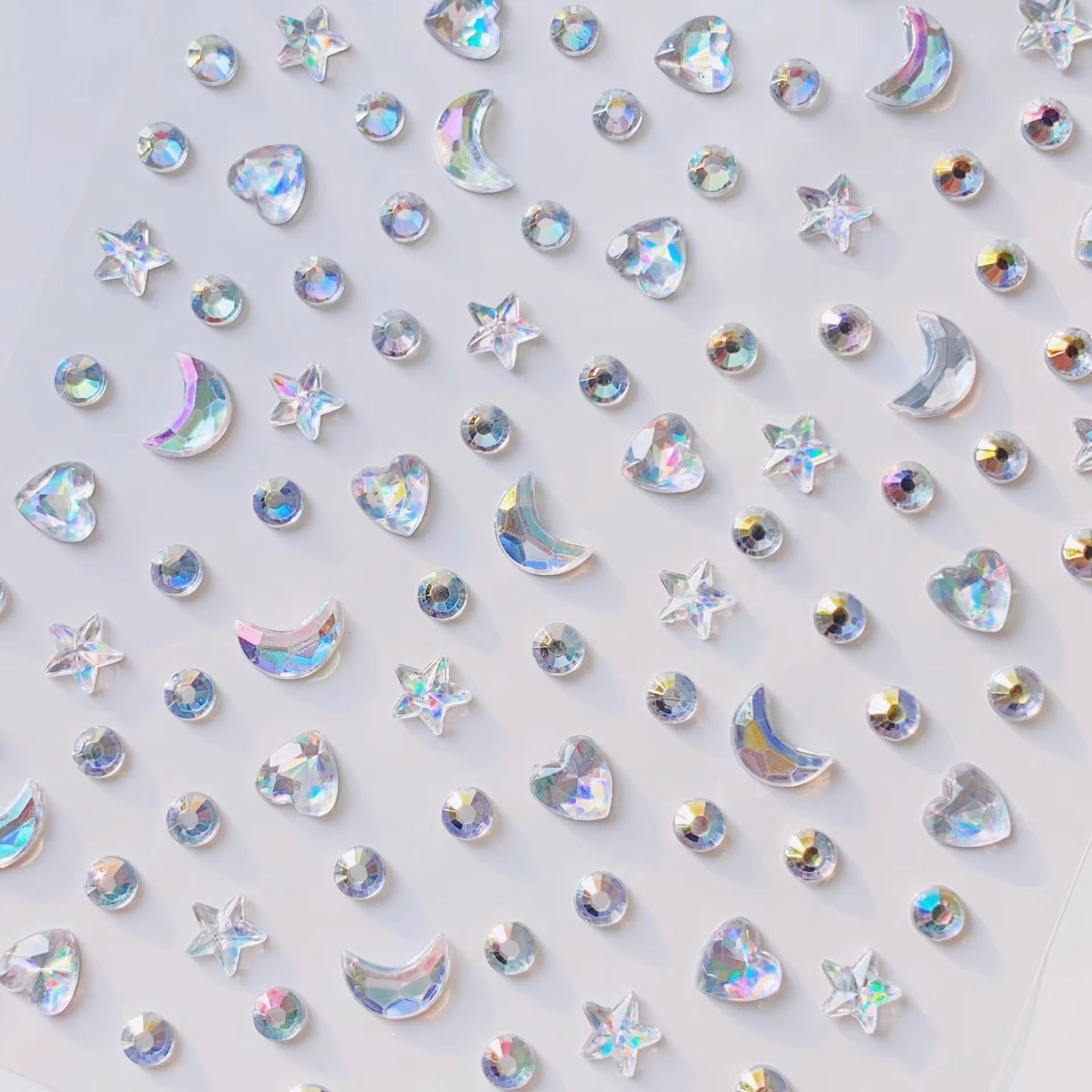 1/2pcs 3D Star Moon Heart Rhin - Body Jewelry Stickers review and price