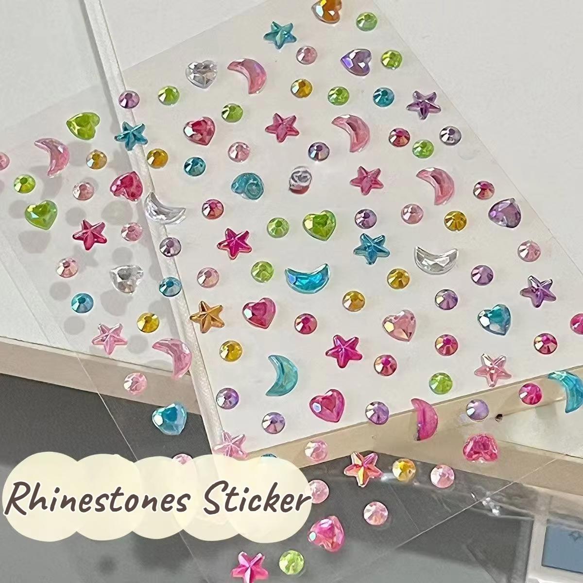 1/2pcs 3D Star Moon Heart Rhin - Body Jewelry Stickers review and price