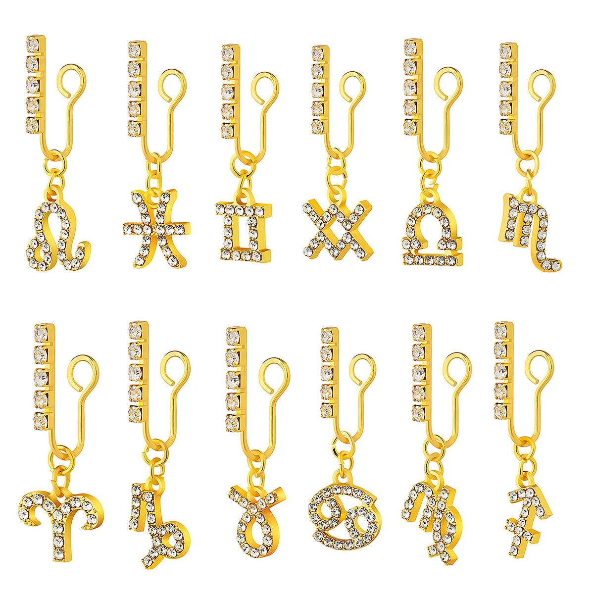 2 Pack Ear Clips Metal Zircon  - Body Jewelry Ear Piercing review and price