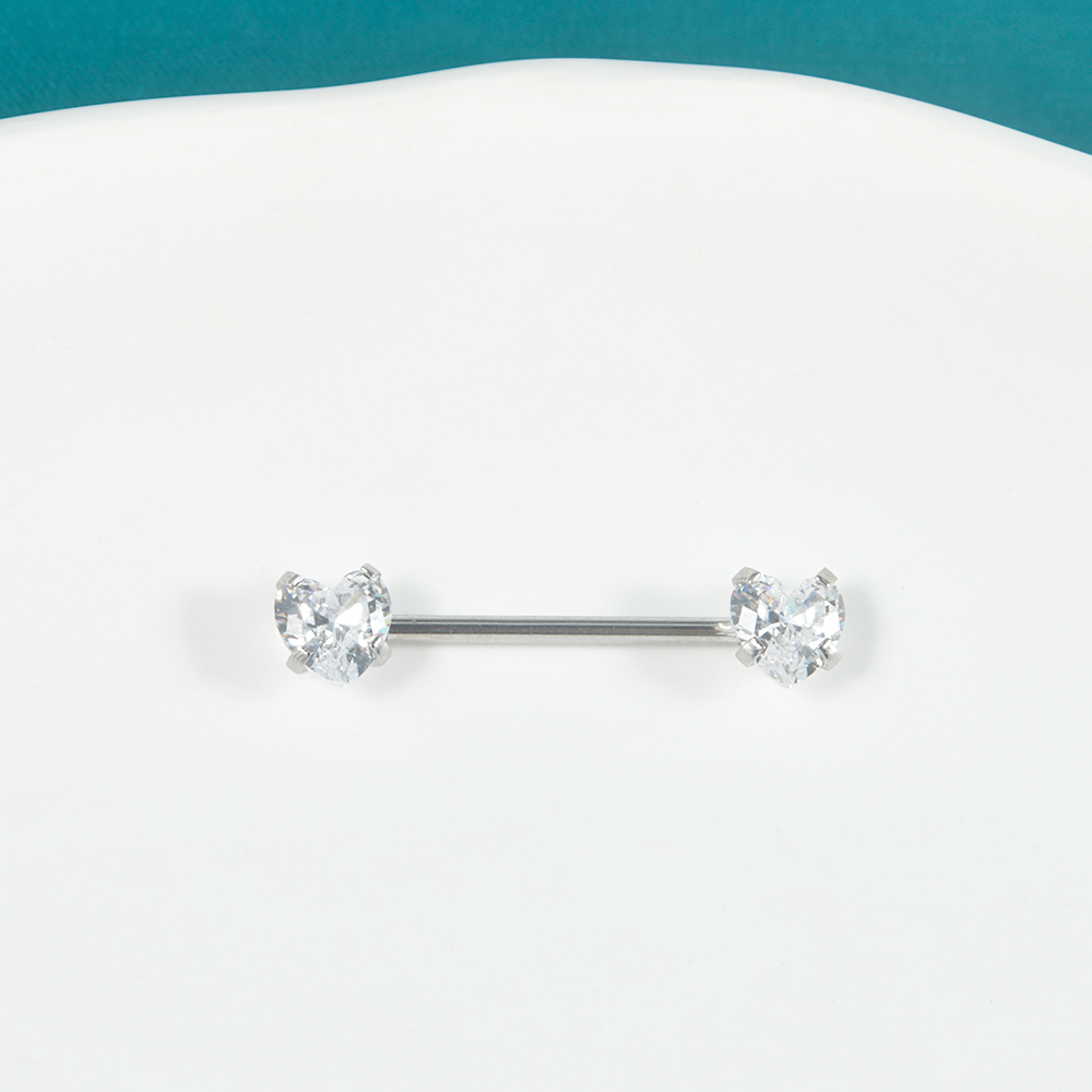 Pair Stainless Steel Heart Nip - Body Jewelry Chest review and price