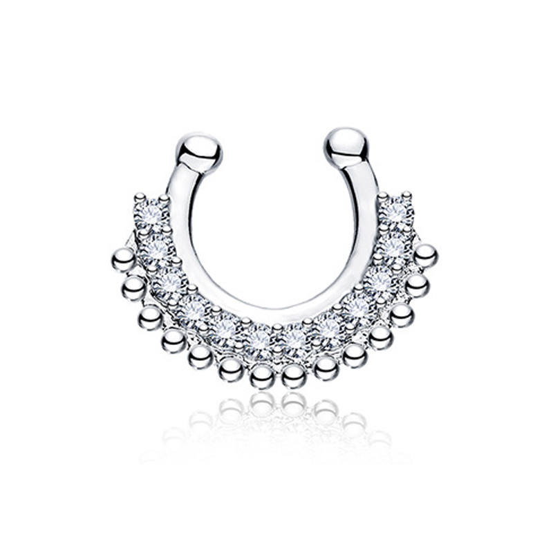 1PCS U-type Fake Septum Clicke - Body Jewelry Metal Types review and price