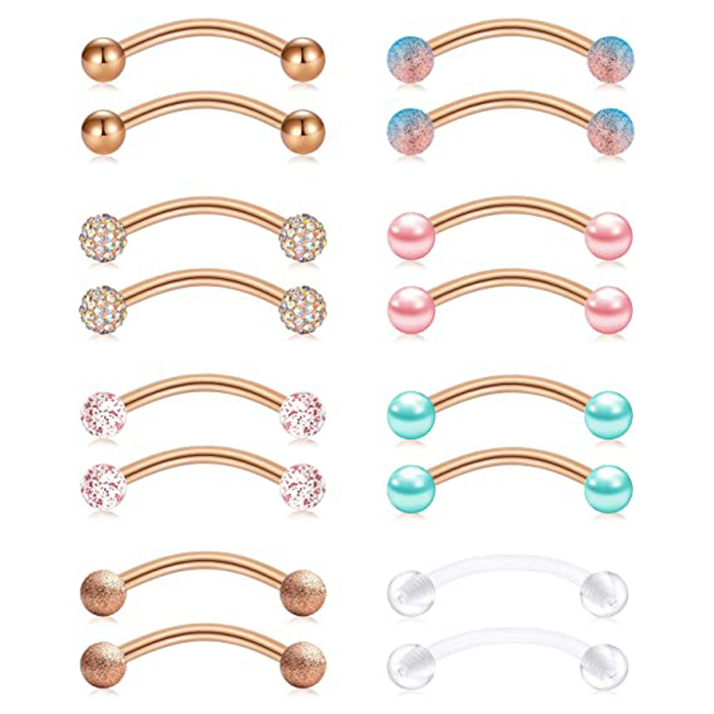 16G Stainless Steel Long Nippl - Nipple Bar Curved review and price