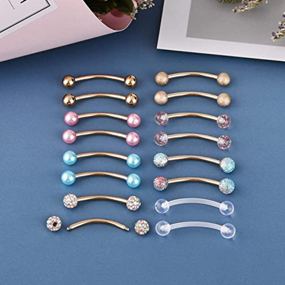 16G Stainless Steel Long Nippl - Nipple Bar Curved review and price
