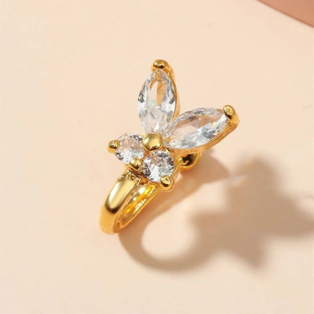 Rhinestone Butterfly Nose Ring - Body Jewelry Ear Piercing review and price