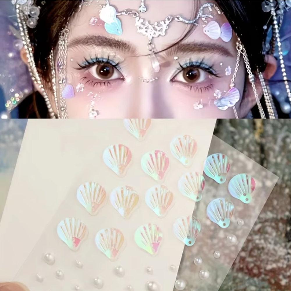 1Sheet Iridescent Shell Mixed  - Body Jewelry Stickers review and price
