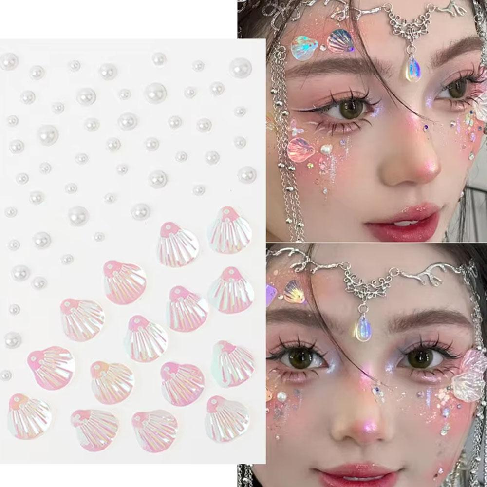 1Sheet Iridescent Shell Mixed  - Body Jewelry Stickers review and price