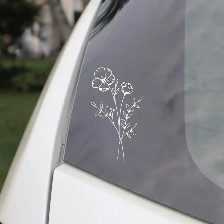 1pc Wild Flower Car Sticker, S - Body Jewelry Stickers review and price