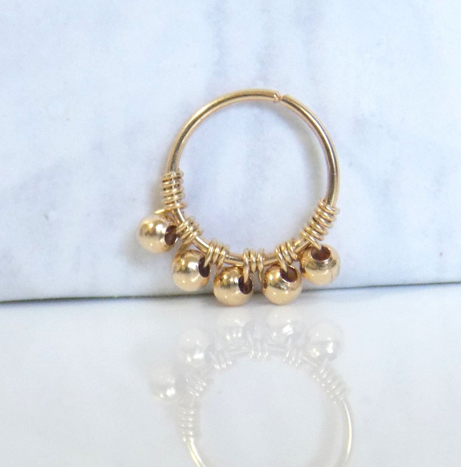 14K Gold Filled Beaded Nose Ri - Body Jewelry Hangers review and price