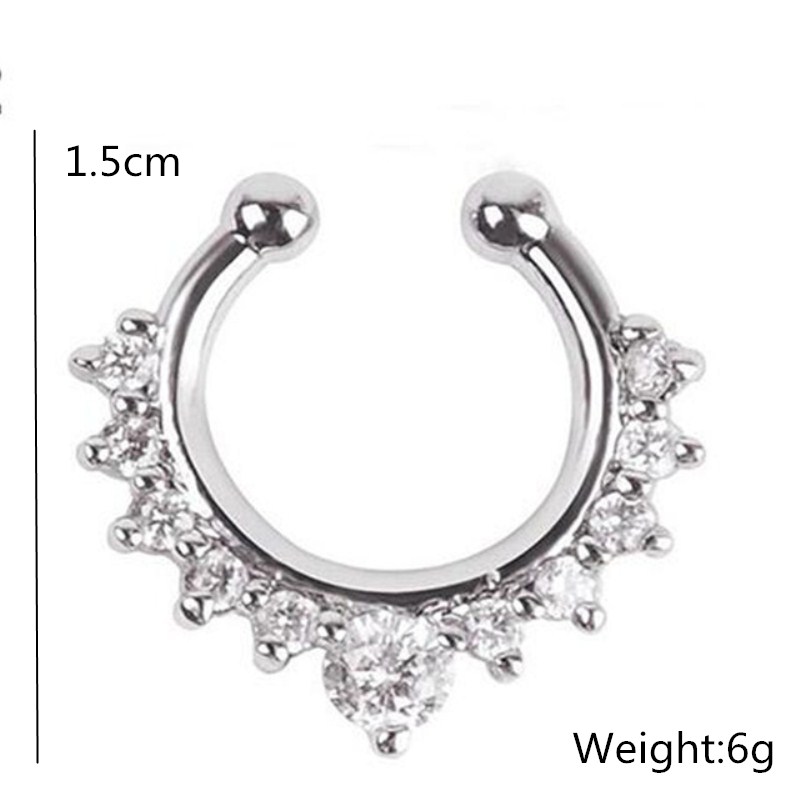 1PC U-Shape Nose Clip Fake Nos - Body Jewelry Ear Piercing review and price