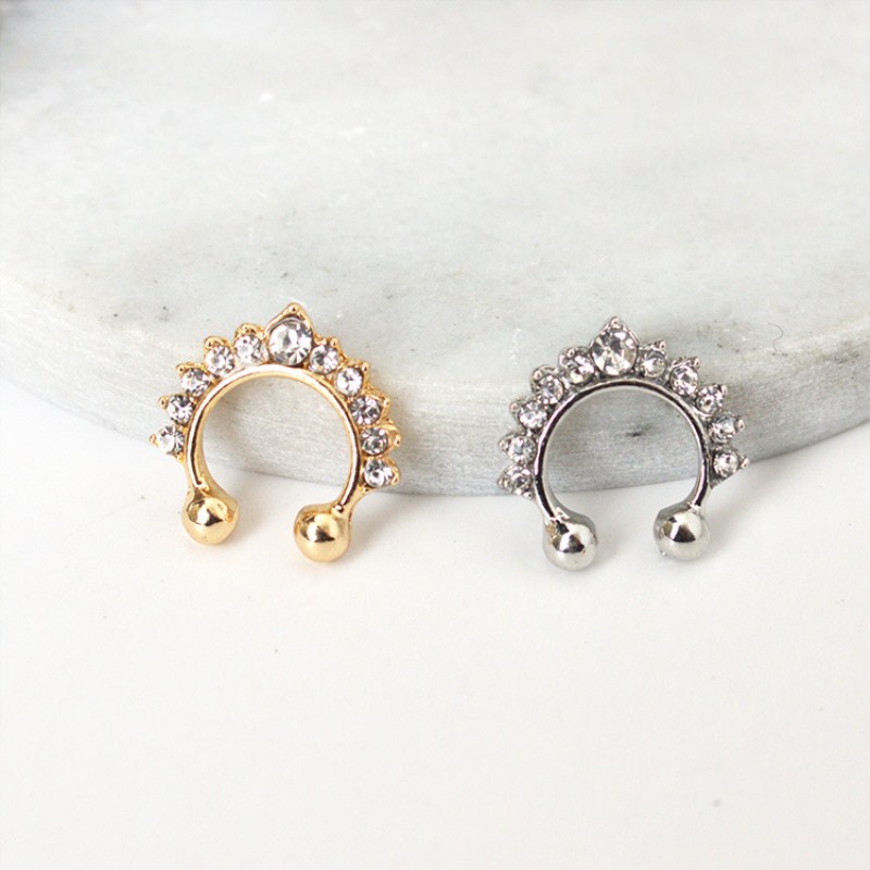 1PC U-Shape Nose Clip Fake Nos - Body Jewelry Ear Piercing review and price