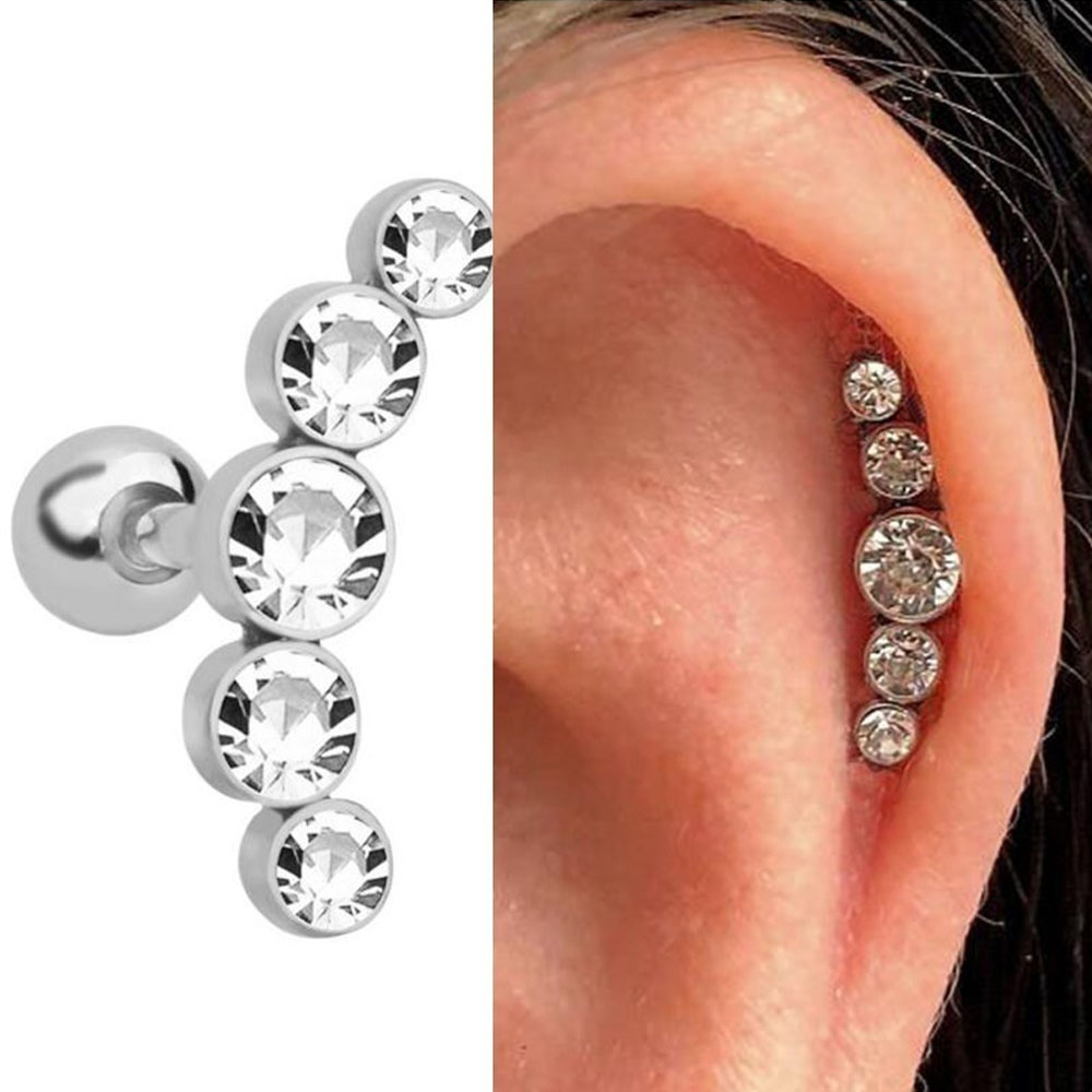 1Pcs Fashion 16G Crystal Gem O - Body Jewelry Ear Piercing review and price