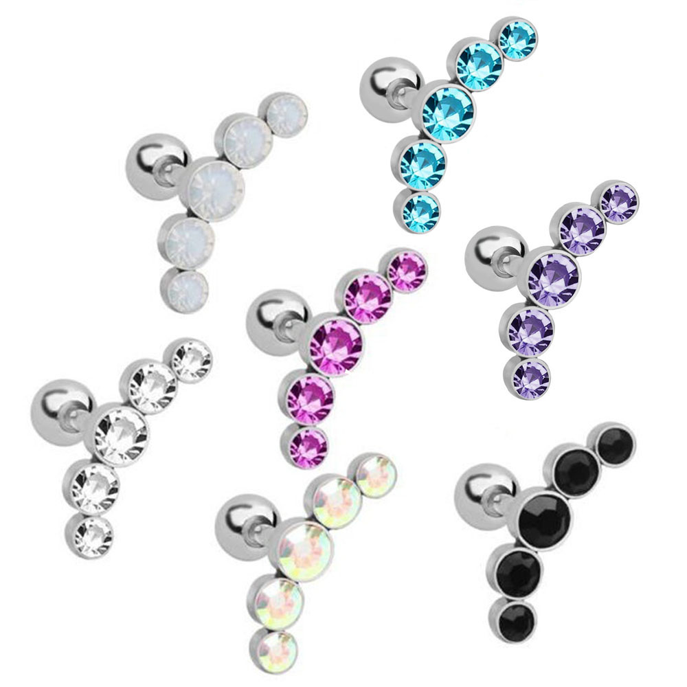 1Pcs Fashion 16G Crystal Gem O - Body Jewelry Ear Piercing review and price