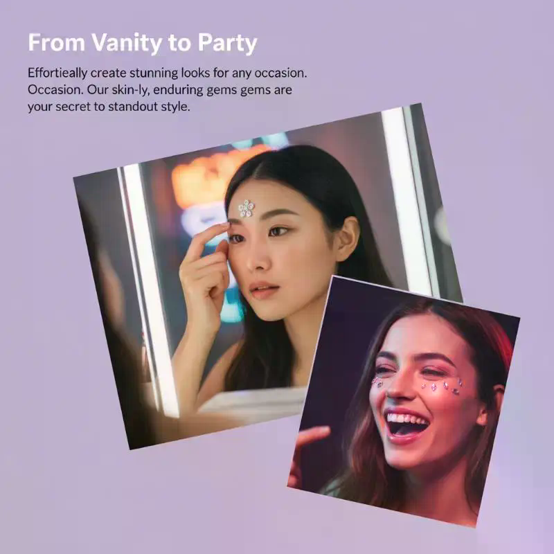 Rave Makeup 3D Face Rhinestone - Body Jewelry Stickers review and price