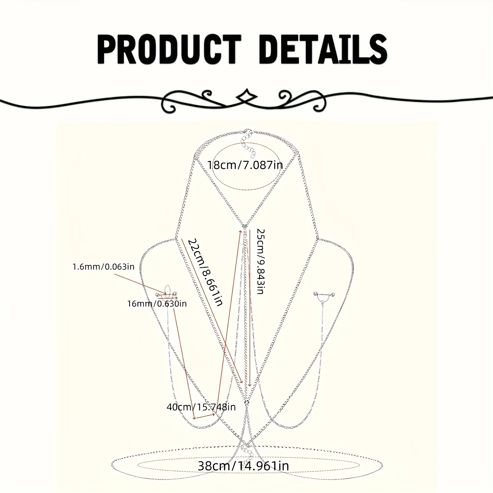 1pc  Elegant & Sexy Body Chain - Body Jewelry Chest review and price