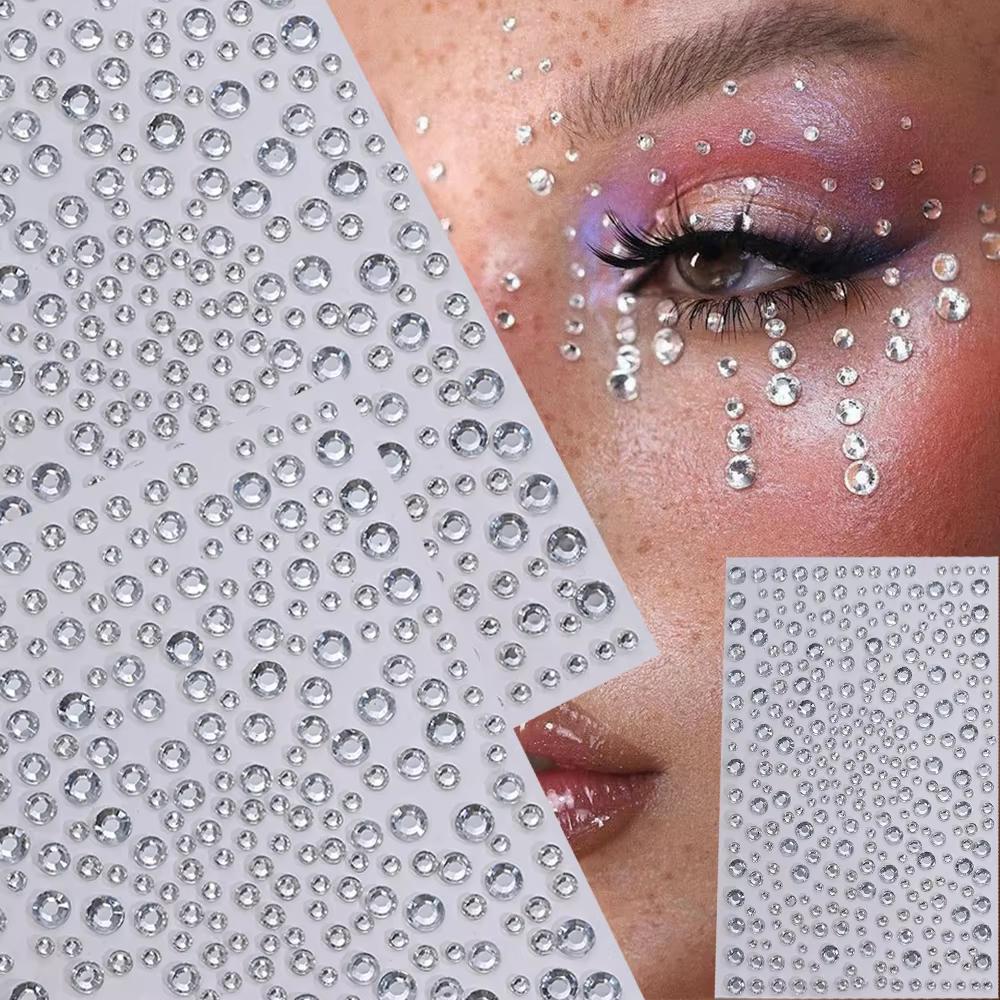 1 Sheet Silver-White Glitter 3 - Body Jewelry Stickers review and price