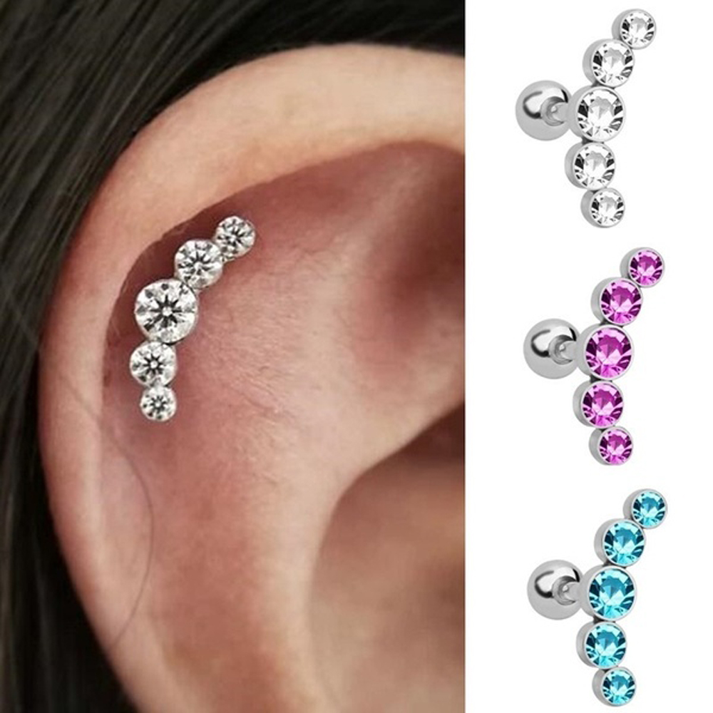 1Pcs Fashion 16G Crystal Gem O - Body Jewelry Ear Piercing review and price
