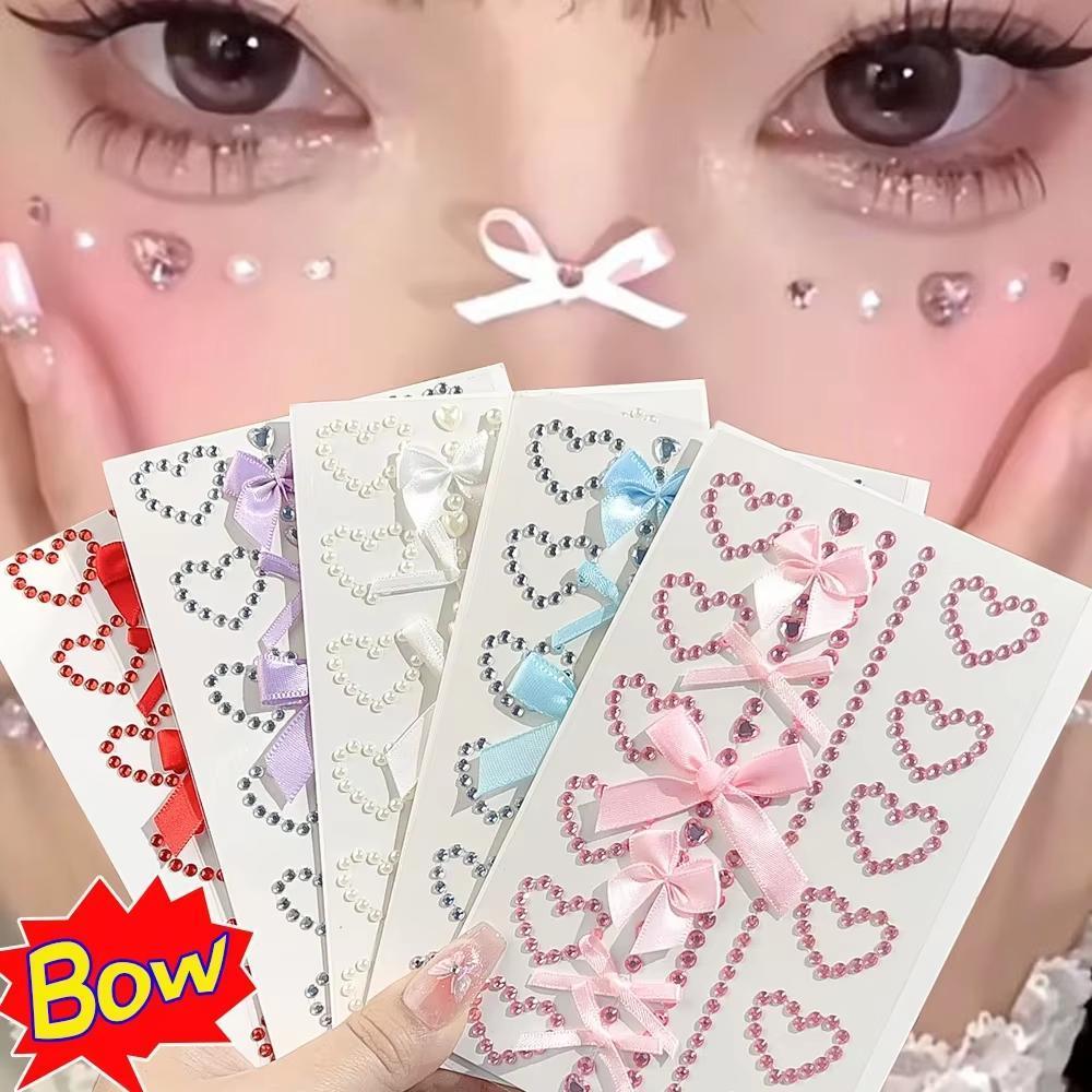 1 Sheet Red Ribbon Bow Sparkly - Body Jewelry Stickers review and price