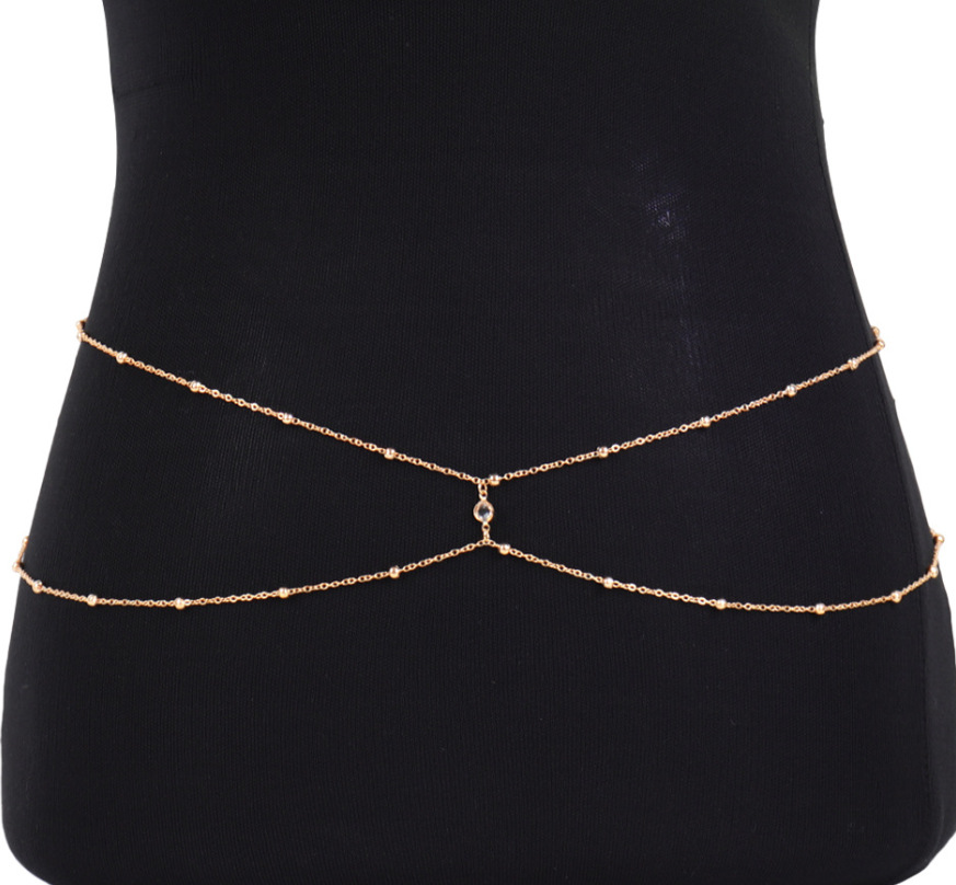 Clear Rhinestone Beaded Belly  - Body Jewelry Chest review and price
