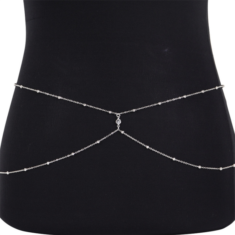 Clear Rhinestone Beaded Belly  - Body Jewelry Chest review and price