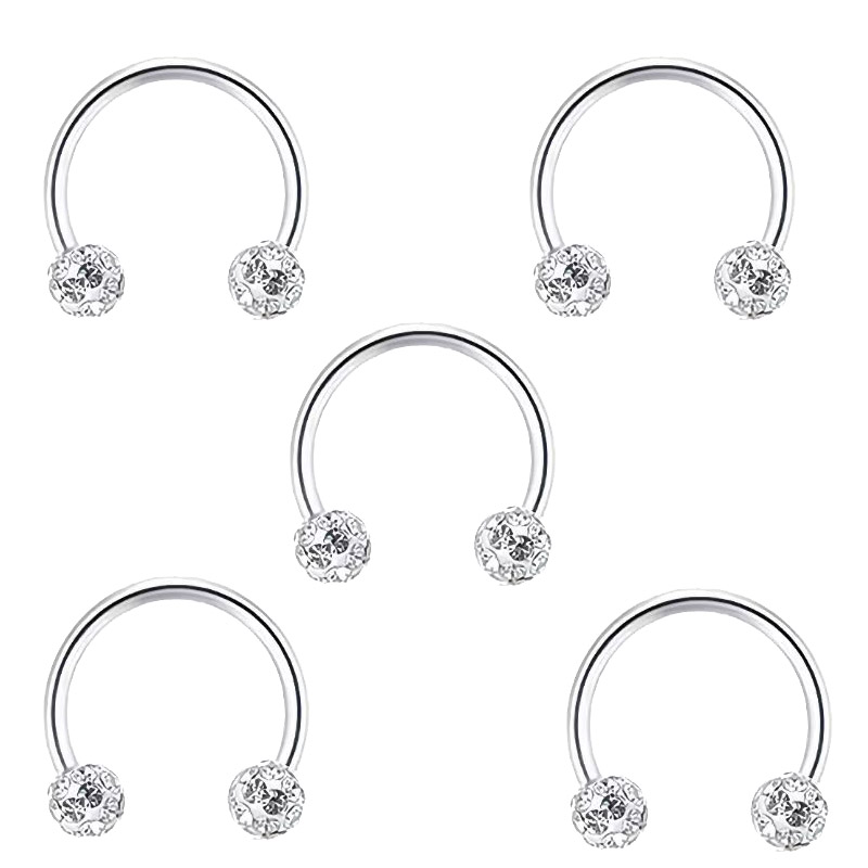 5pc Stainless Steel Rhinestone - Body Jewelry Metal Types review and price