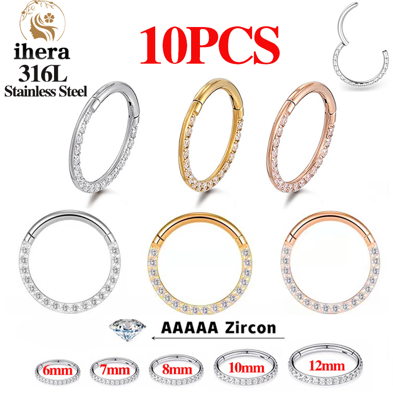 1/10PCS Stainless Steel Nose R - Body Jewelry Ear Piercing review and price
