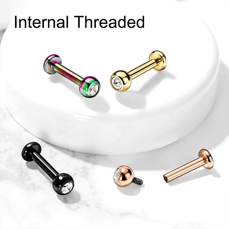 16G Surgical Steel Ball Top CZ - Body Jewelry Ear Piercing review and price
