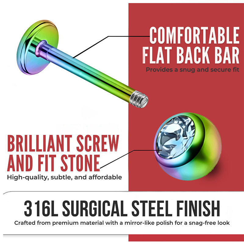 16G Surgical Steel Ball Top CZ - Body Jewelry Ear Piercing review and price