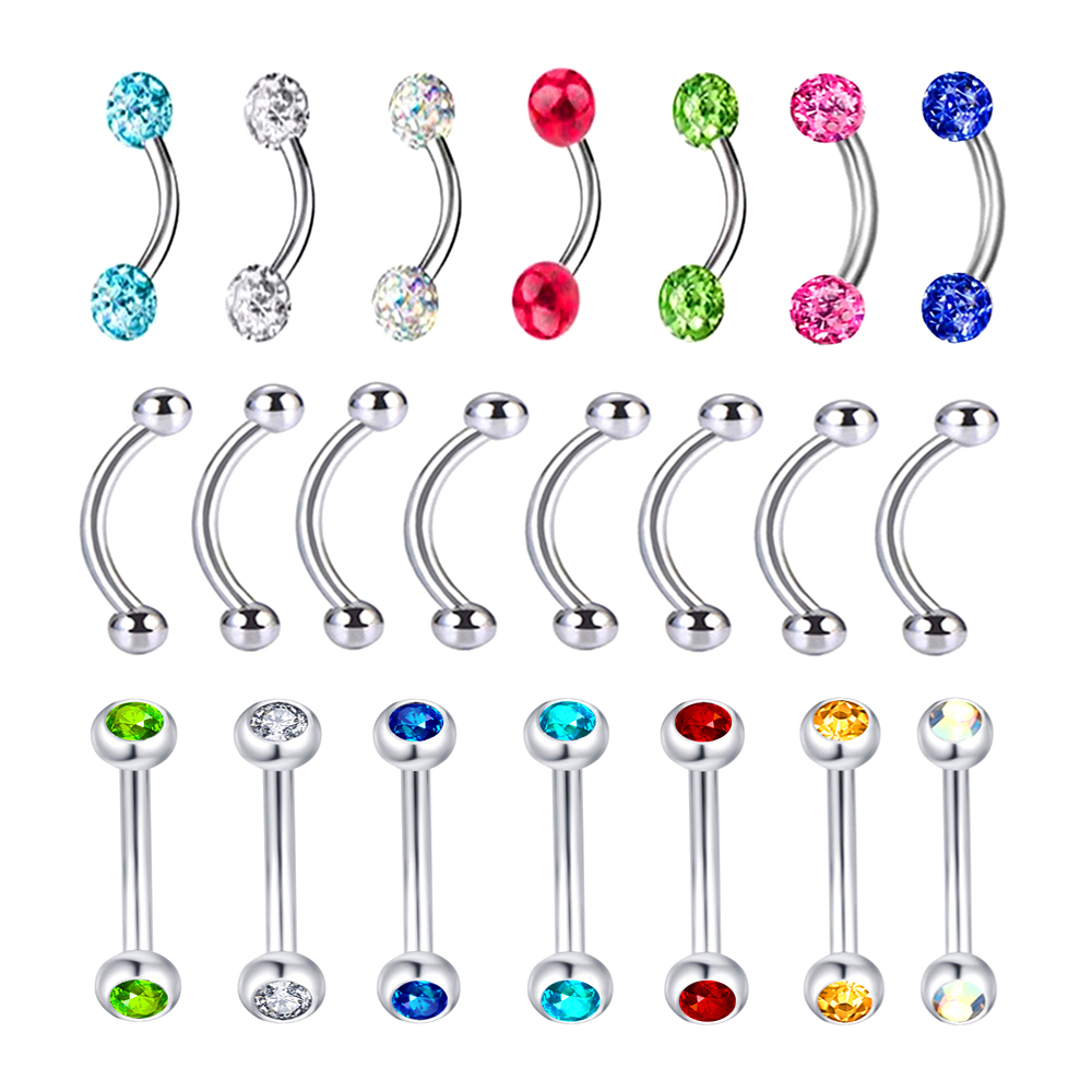 6X Mixed Type 3mm Crystal Eyeb - Body Jewelry Metal Types review and price