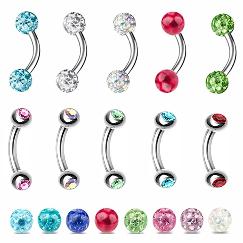 6X Mixed Type 3mm Crystal Eyeb - Body Jewelry Metal Types review and price