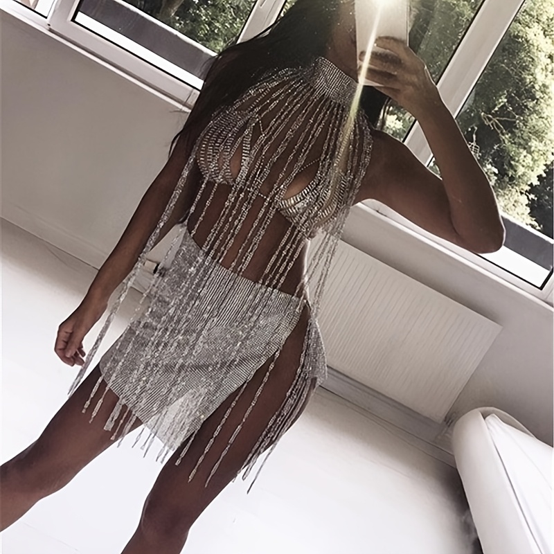 Sexy Rhinestone Bra Body Chain - Body Jewelry Chest review and price